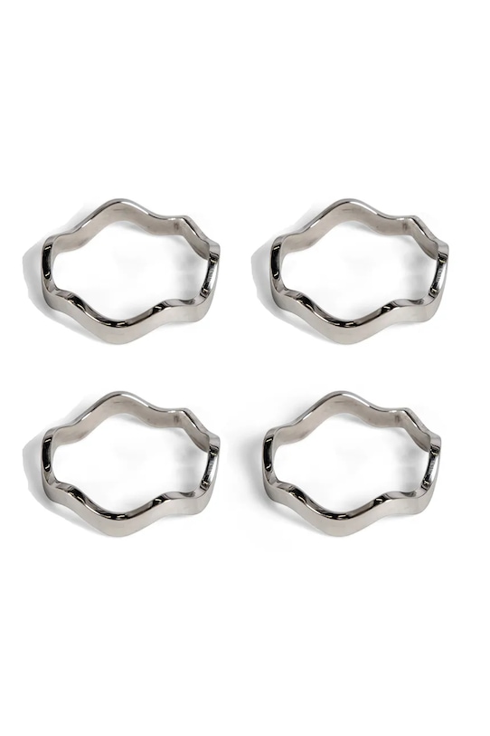 Sagaform obrączki na serwetki Anna 5 x 5 cm 4-pack szary 5018291