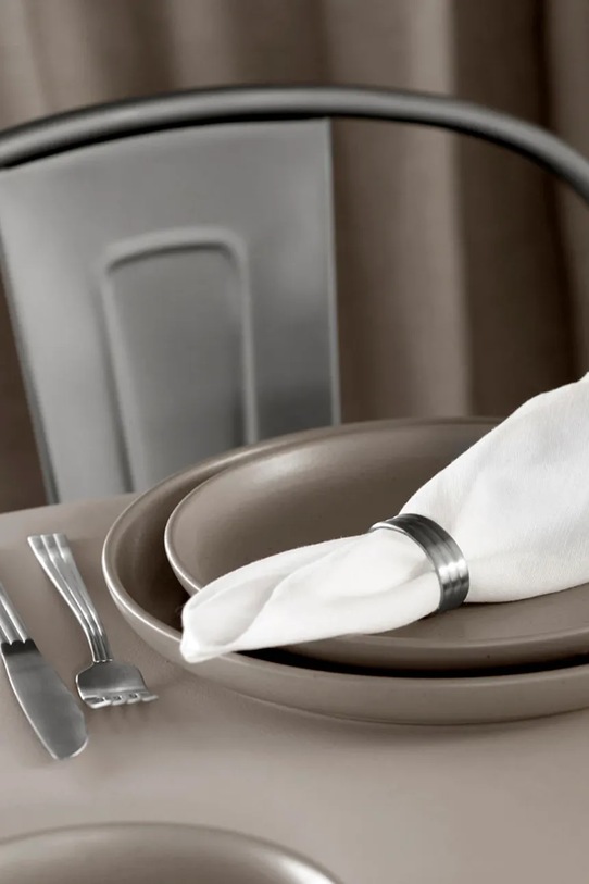 Kuchnia i bar Gense obrączki na serwetki Thebe 4,3 x 3,2 cm 4-pack 34983 szary