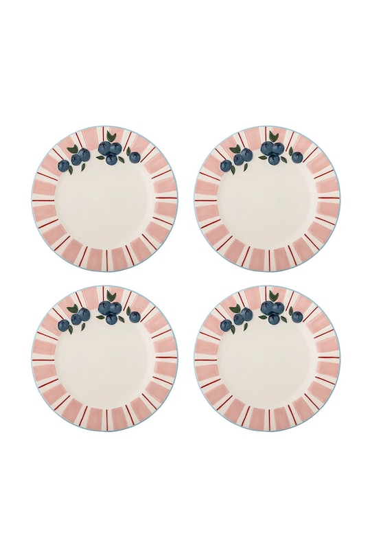 Bloomingville zestaw talerzy deserowych Carry 20,5 cm 4-pack różowy 82063201