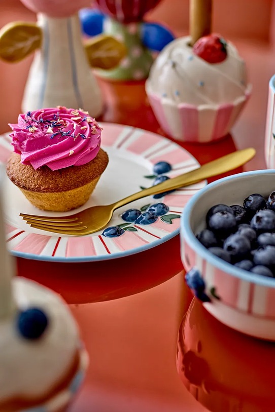 Bloomingville zestaw talerzy deserowych Carry 20,5 cm 4-pack różowy 82063201