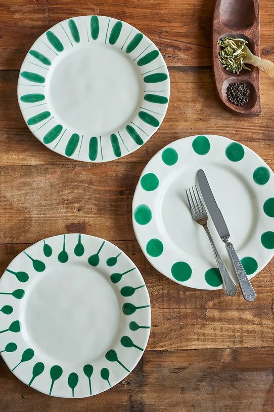 Кухня и бар Набор плоских тарелок Bloomingville Linora 28 cm 3 шт 82072673 белый