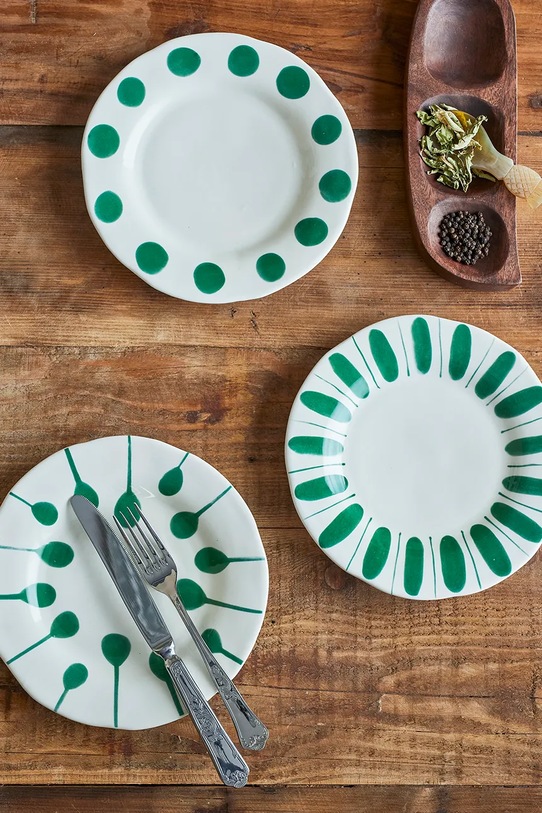 Кухня и бар Набор тарелок для стартеров Bloomingville Linora 22 cm 82072672 белый