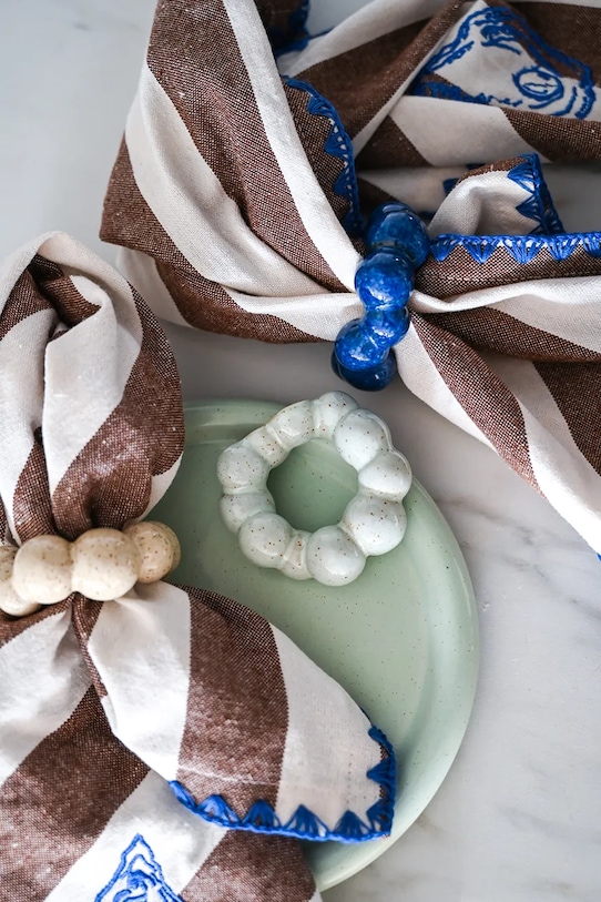 Kuchnia i bar Byon obrączki do serwetek z kamionki 6,5 x 2,5 x 6 cm 5228660733 granatowy