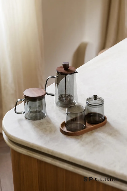 Kuchnia i bar S|P Collection Zestaw cukiernica i mlecznik ze szkła barwionego 220 ml 800204 szary