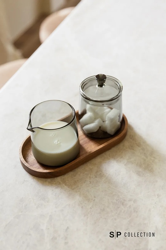 S|P Collection Zestaw cukiernica i mlecznik ze szkła barwionego 220 ml 800204 szary