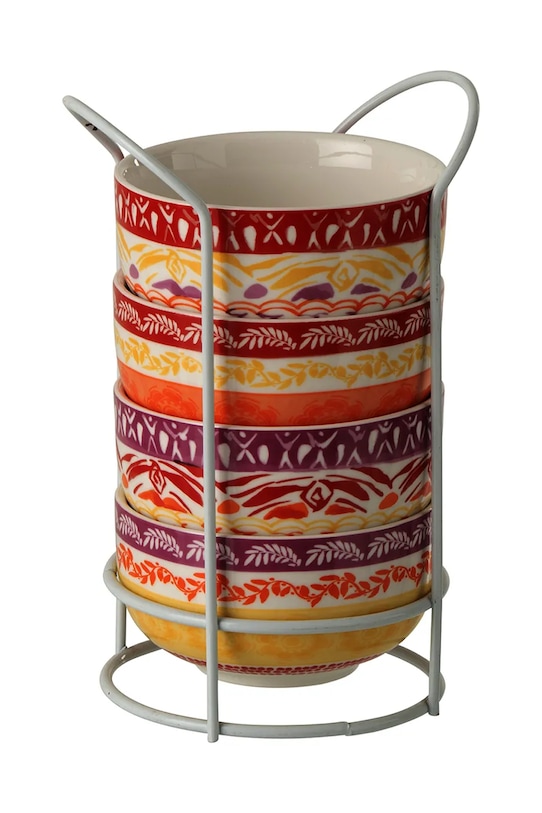 J-Line zestaw miseczek z ceramiki multicolor 63773