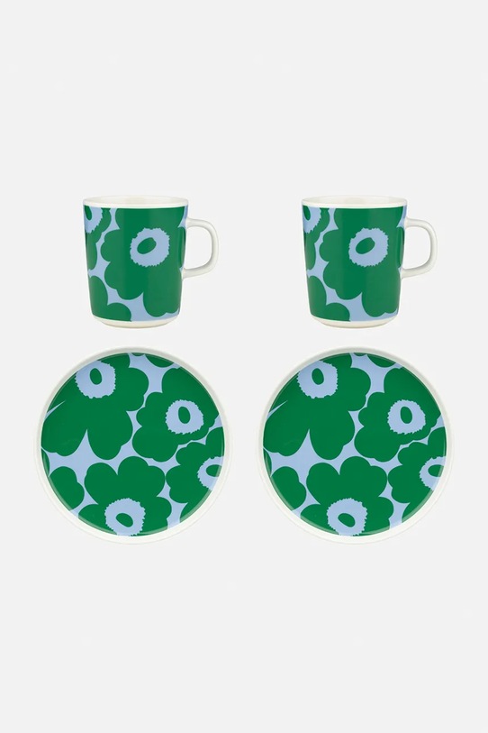 Marimekko zestaw śniadaniowy z kamionki zielony 075733.165