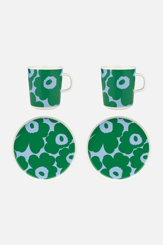 Marimekko zestaw śniadaniowy z kamionki zielony 075733.165