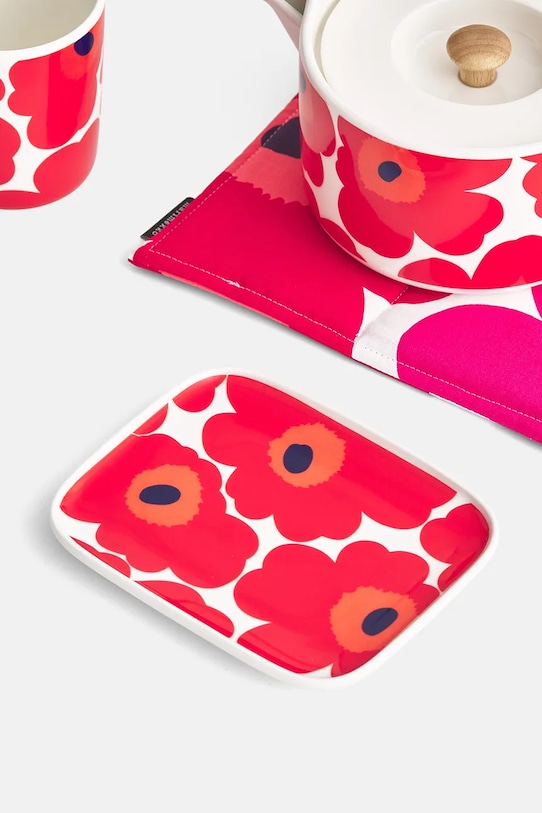 Kuchnia i bar Marimekko talerz do serwowania z kamionki 15 x 12 cm 063436.001 czerwony