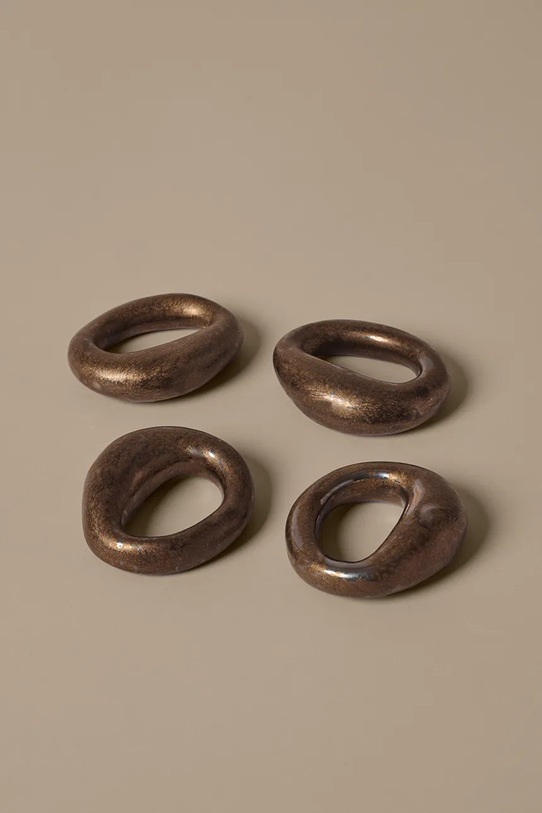 Kuchnia i bar Ferm Living obrączki do serwetek z porcelany 2,1 x 7,2 x 6,5 cm 1104272495 szary