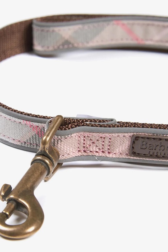 Barbour smycz dla psa Reflective Tartan Dog 100 cm DAC0053 różowy