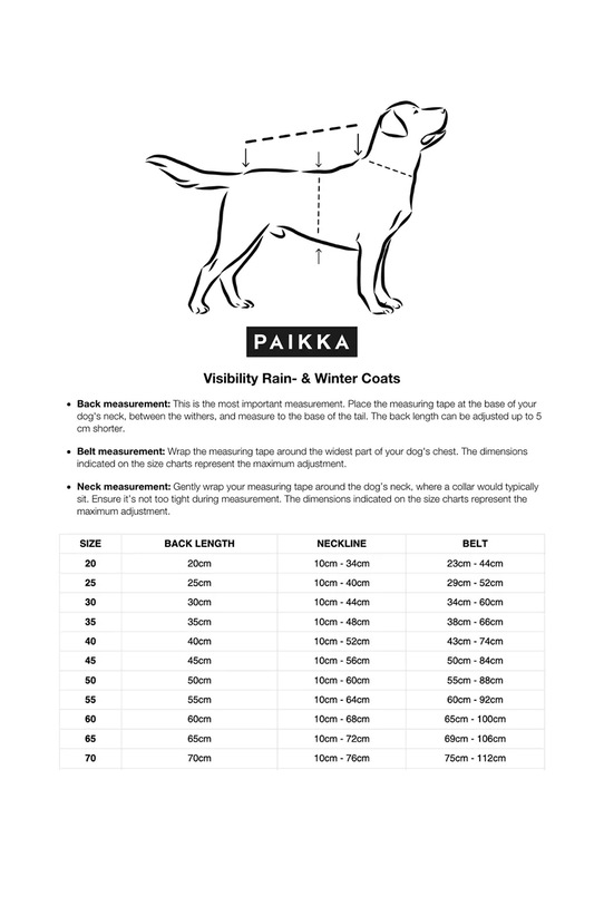 PAIKKA płaszcz przeciwdeszczowy dla psa Visibility Raincoat 41 x 26 x 0,9 cm 1041037
