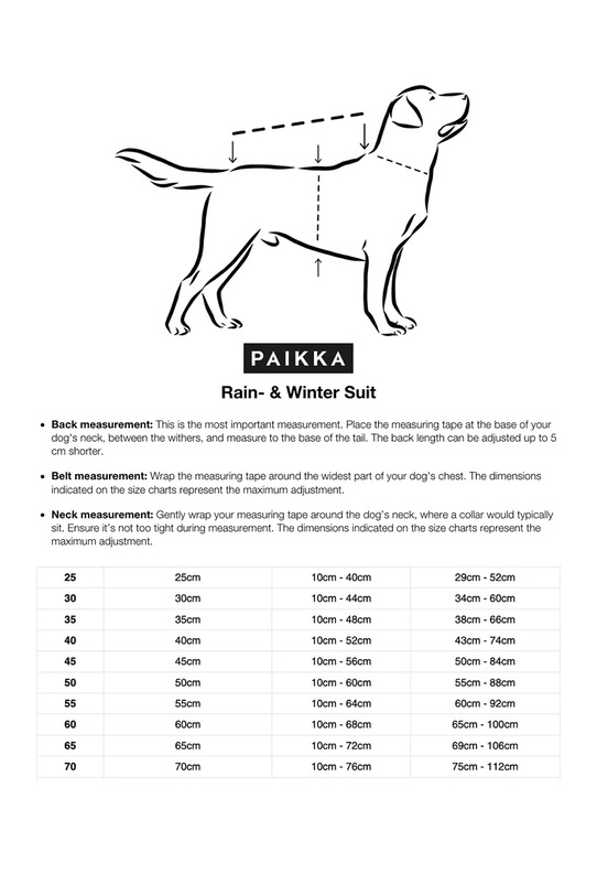 PAIKKA kombinezon przeciwdeszczowy dla psa Rain Suit 38 x 31 x 1,2 cm 1045081 multicolor