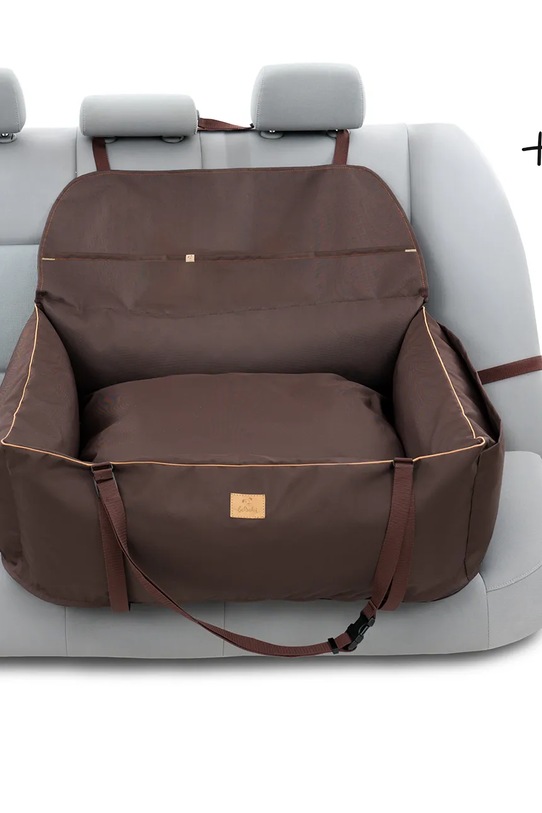 Bebobi fotelik samochodowy dla psa Ero Soft 75 x 55 x 25 cm brązowy EMMLBR