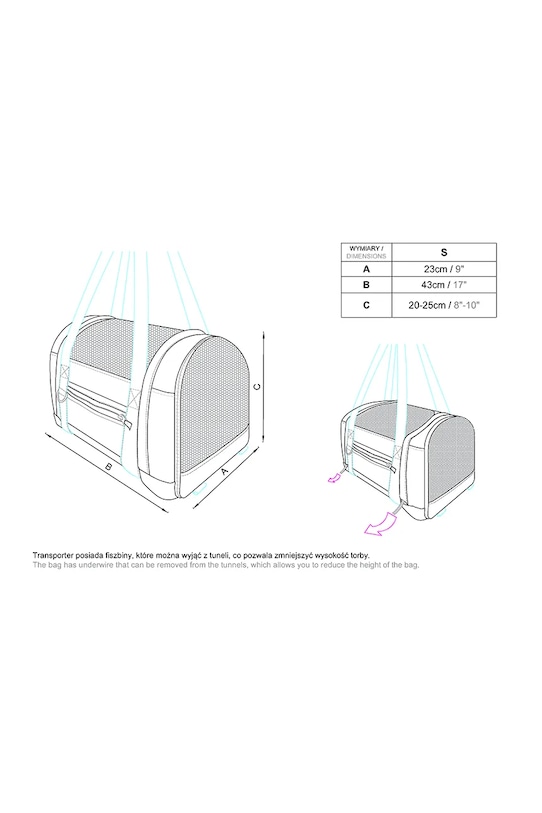Bebobi transporter dla pupila 43 x 23 x 20 cm multicolor TTKAS29S