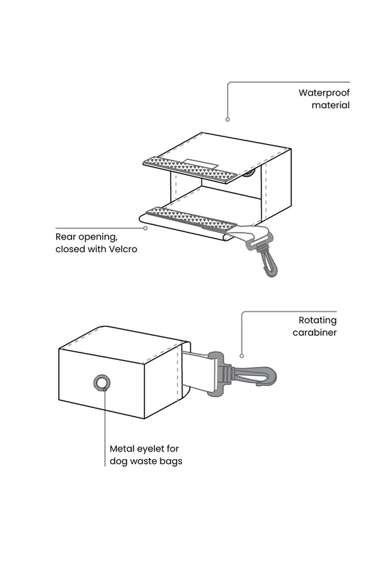 Bebobi saszetka na worki na odchody dla psa PAWradise 8 x 5 cm SWKA25C