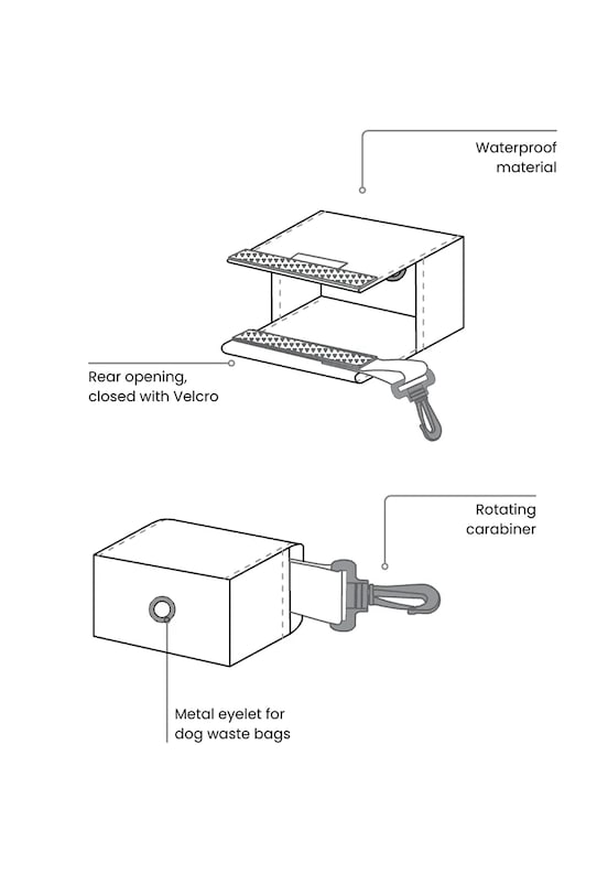 Bebobi saszetka na worki na odchody dla psa PAWradise 8 x 5 cm SWKA25C