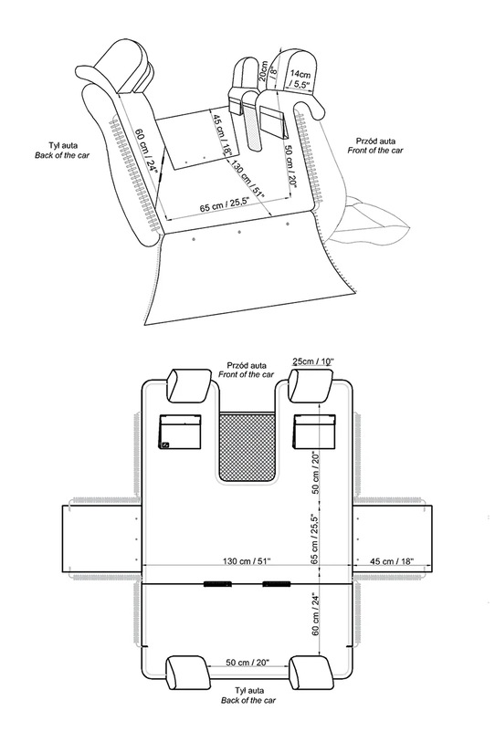 Bebobi mata samochodowa z pasem bezpieczeństwa dla psa 50 x 40 x 8 cm KMMBLBR brązowy
