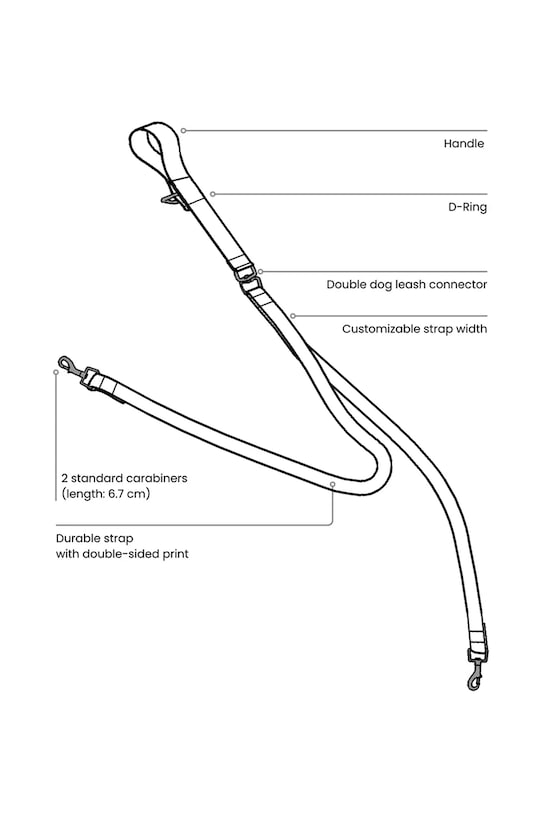 Bebobi podwójna smycz dla psów 2,5 m SDKA2032C