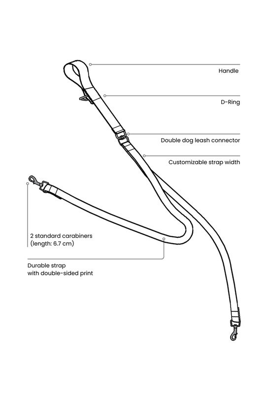 Bebobi podwójna smycz dla psów PAWradise 2,5 m SDKA2532C