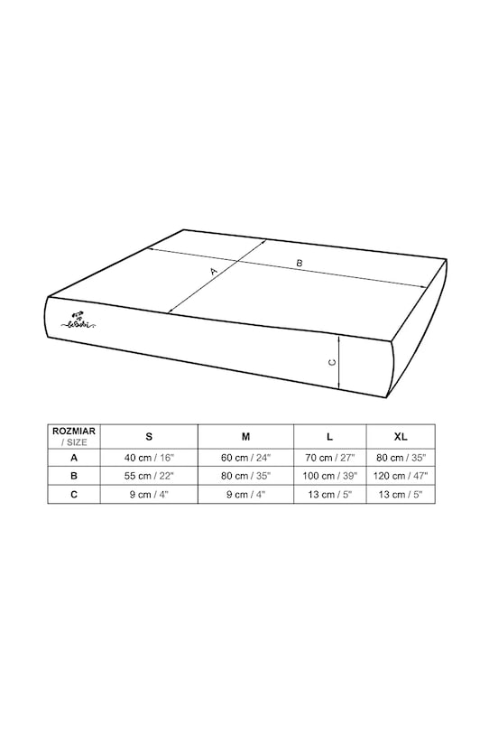 Bebobi materac ortopedyczny dla psa z poduszką 55 x 40 x 9 cm MOMLSBR brązowy