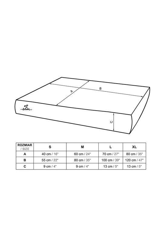 Bebobi materac ortopedyczny dla psa z poduszką 80 x 60 x 9 cm MOMLMBR brązowy