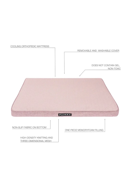 Lifestyle PAIKKA legowisko ortopedyczne i chłodzące dla psa 120 x 80 x 5 cm 1022013 różowy