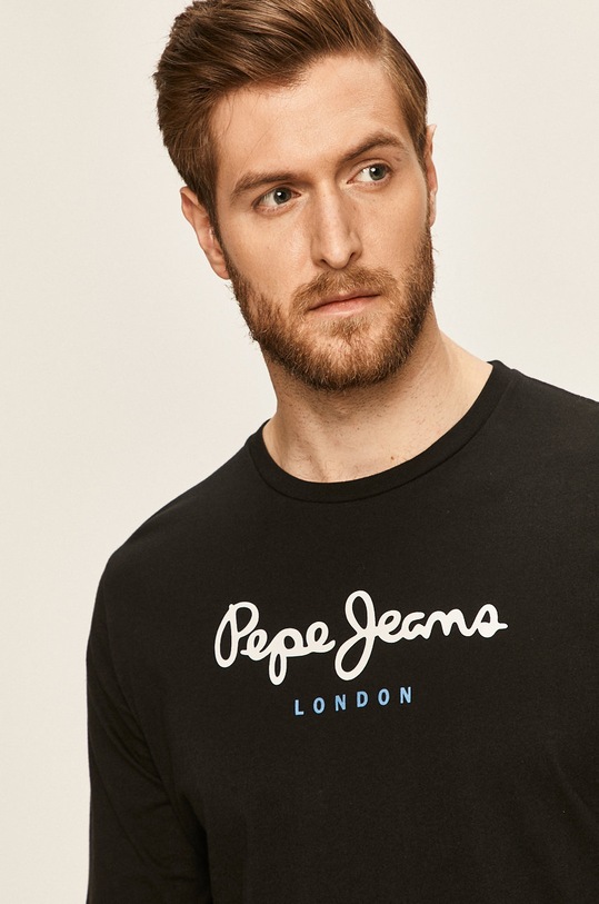 Pepe Jeans - Pánske tričko s dlhým rúkavom čierna PM501321
