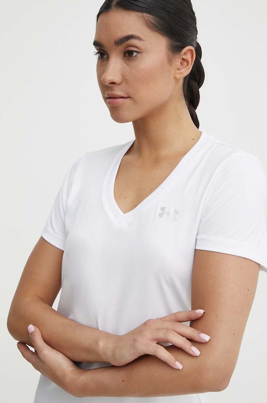 Tréninkové tričko Under Armour Tech V výstřih bílá 1255839