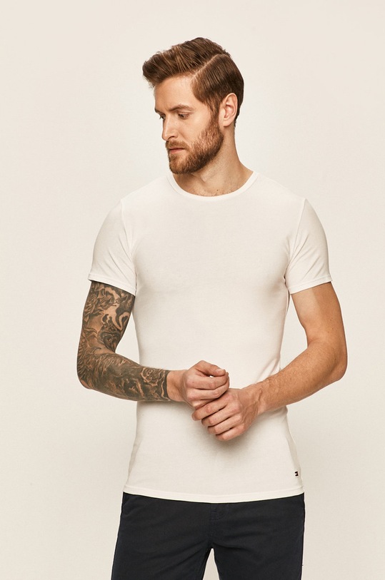 Tommy Hilfiger - T-shirt (3-pack) 2S87905187 z elastanem biały 2S87905187
