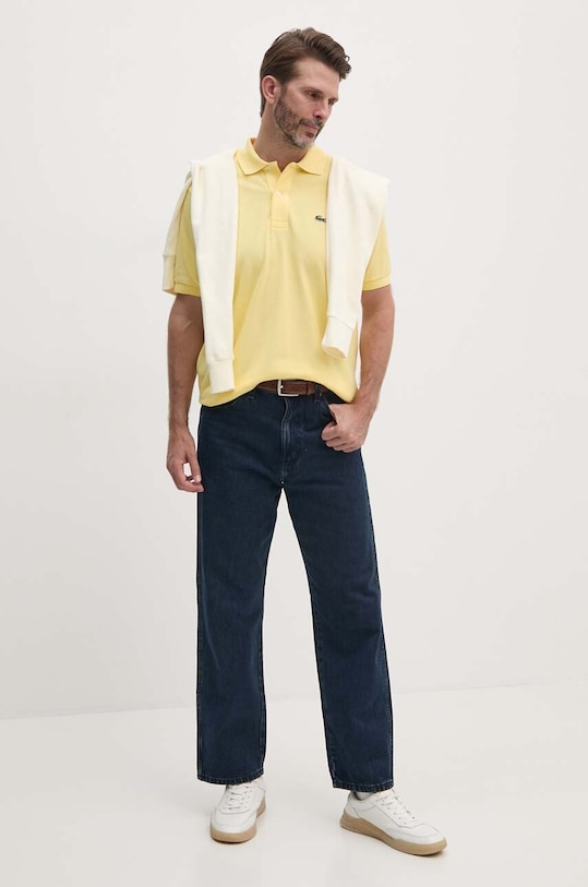 Lacoste polo bawełniane L1212 żółty AW25