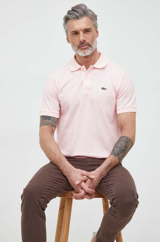 Lacoste polo bawełniane bawełna różowy L1212