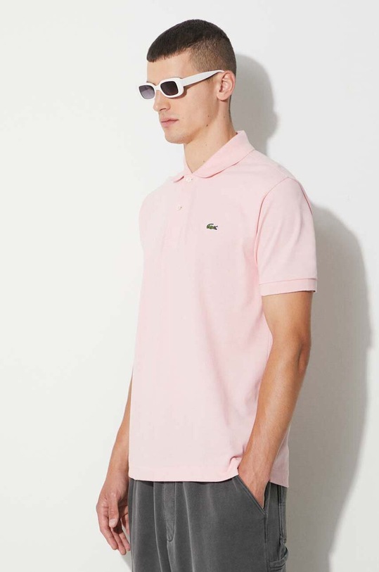 Lacoste cotton polo shirt pink L1212