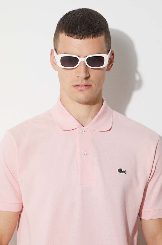 Bavlnené polo tričko Lacoste L1212 ružová