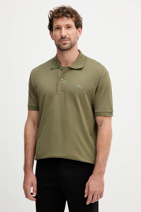 Bavlněné polo tričko Lacoste zelená L1212