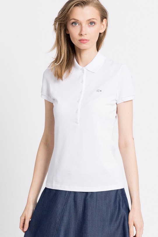 Lacoste - Top cu elastan alb PF6949.001