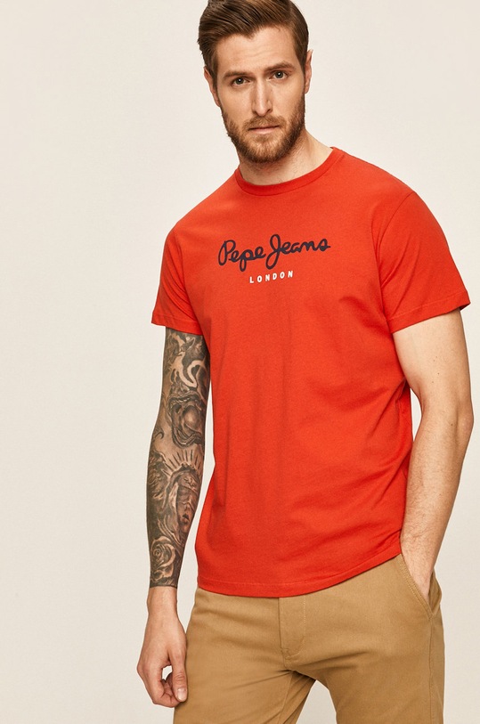 Pepe Jeans - T-shirt Eggo nadruk czerwony PM500465