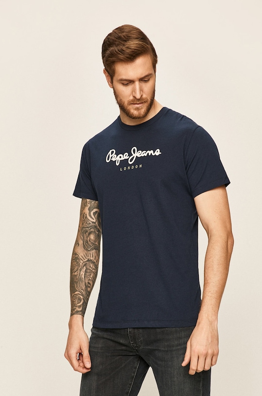 Pepe Jeans - T-shirt nadruk granatowy PM500465