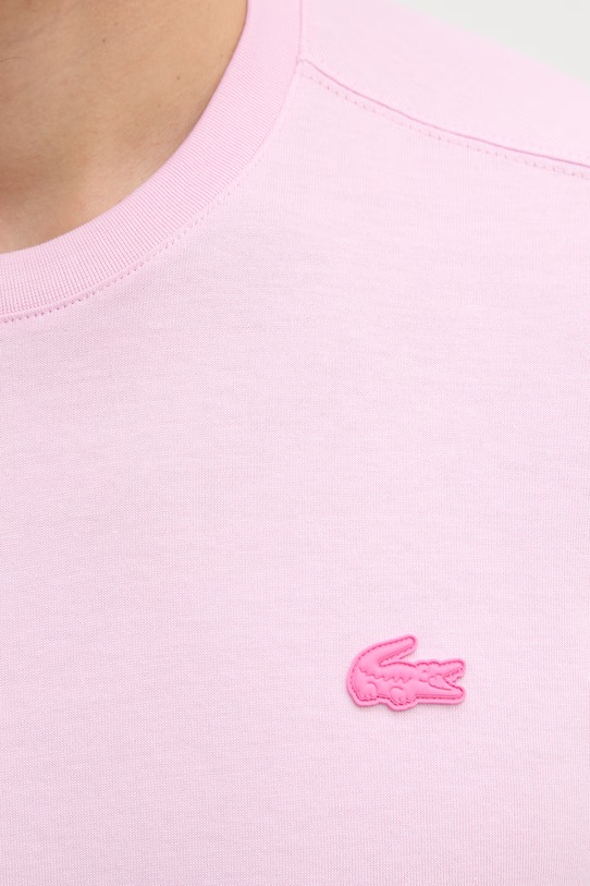 Lacoste T-shirt męski bawełniany TH7618 różowy