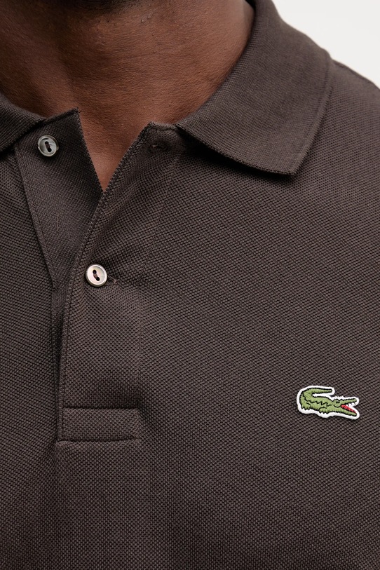 Lacoste longsleeve bawełniany L1312 brązowy