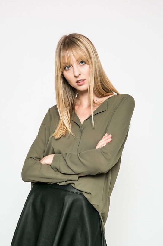 Vila - Koszula regular zielony 14044253