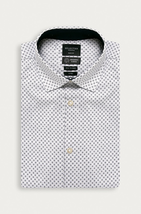 Selected Homme - Košeľa jemný vzor biela 16058640