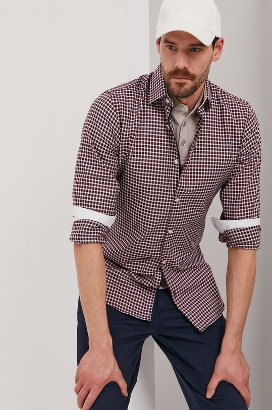 Selected Homme - Košeľa 16058640 burgundské