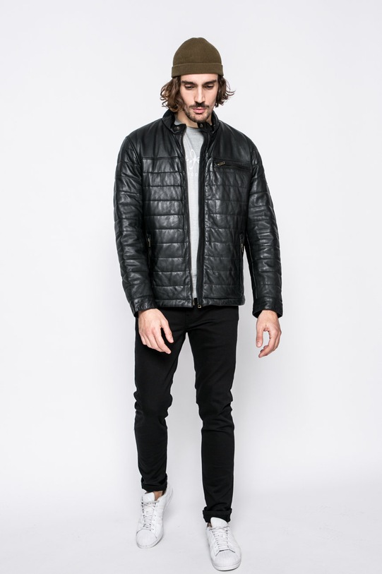 Camel Active - Kurtka skórzana 5406 czarny AW17