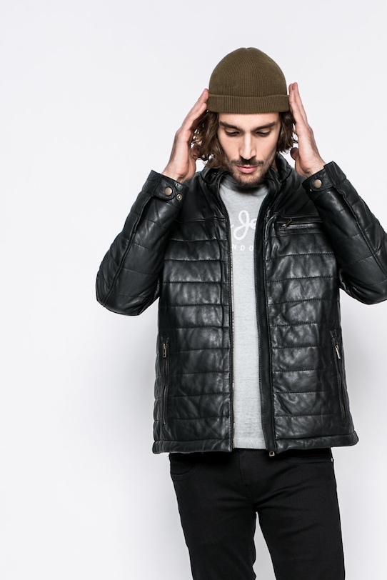 Camel Active - Kurtka skórzana czarny 5406