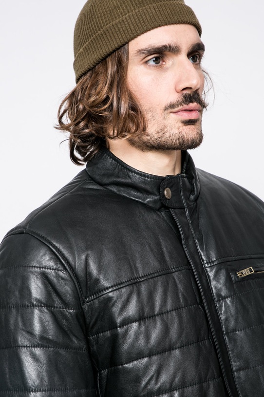Camel Active - Kurtka skórzana 5406 czarny
