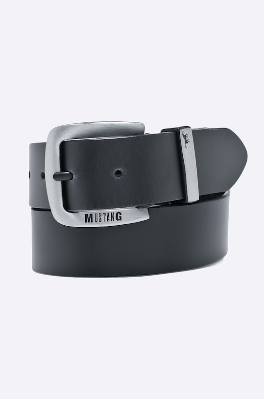 Mustang - Pasek skórzany czarny MG2003R01.0791
