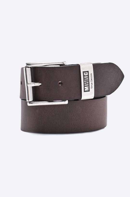 Mustang - Pasek skórzany brązowy MG2004R04.0680