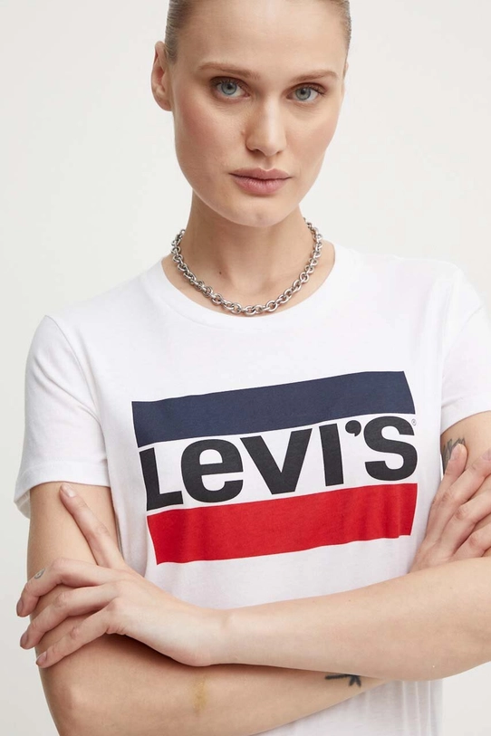 Levi's - Top The Perfect Tee Sportswear nadruk biały 17369.0297