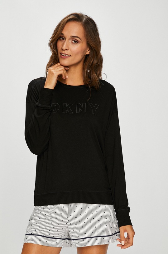 DKNY - Μπλούζα πιτζάμας πάνω μέρος μαύρο YI3419330